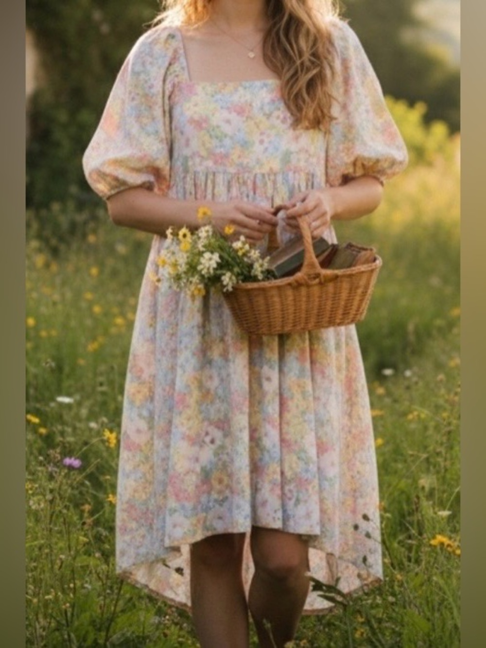 JOE FRESH × JILLIAN HARRIS FLORAL PRINT LINEN/COTTON MIDI DRESS